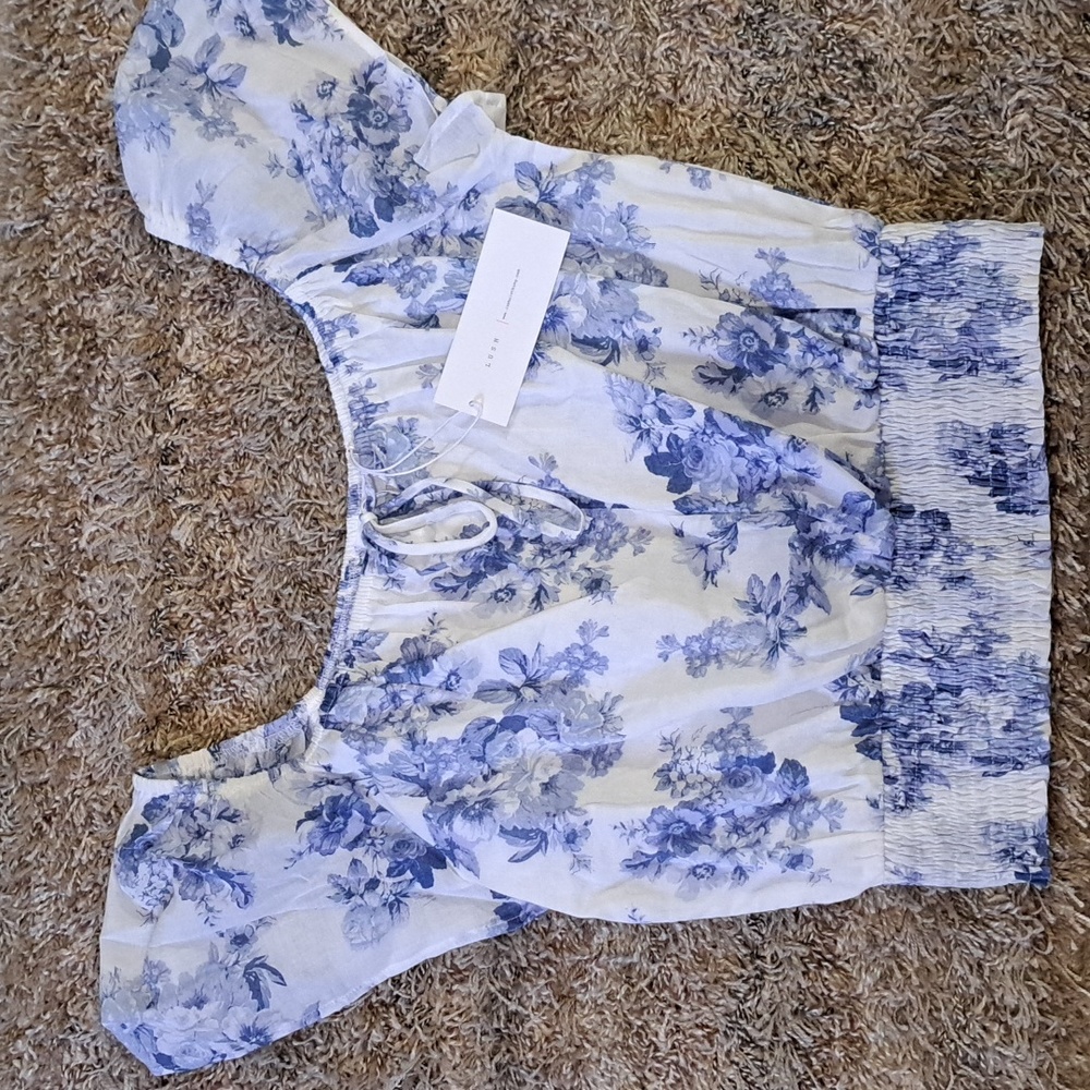 Lush Smocked Bottom Floral Top